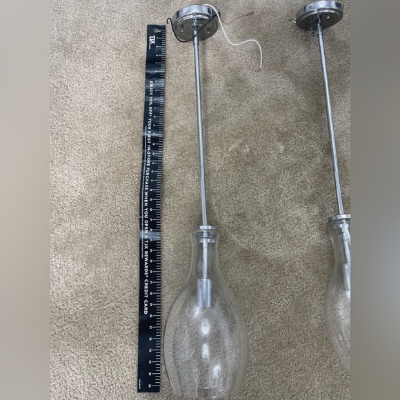 Chrome Modern/Contemporary Clear Glass Teardrop Chrome Pendant Light - Picture 10 of 13